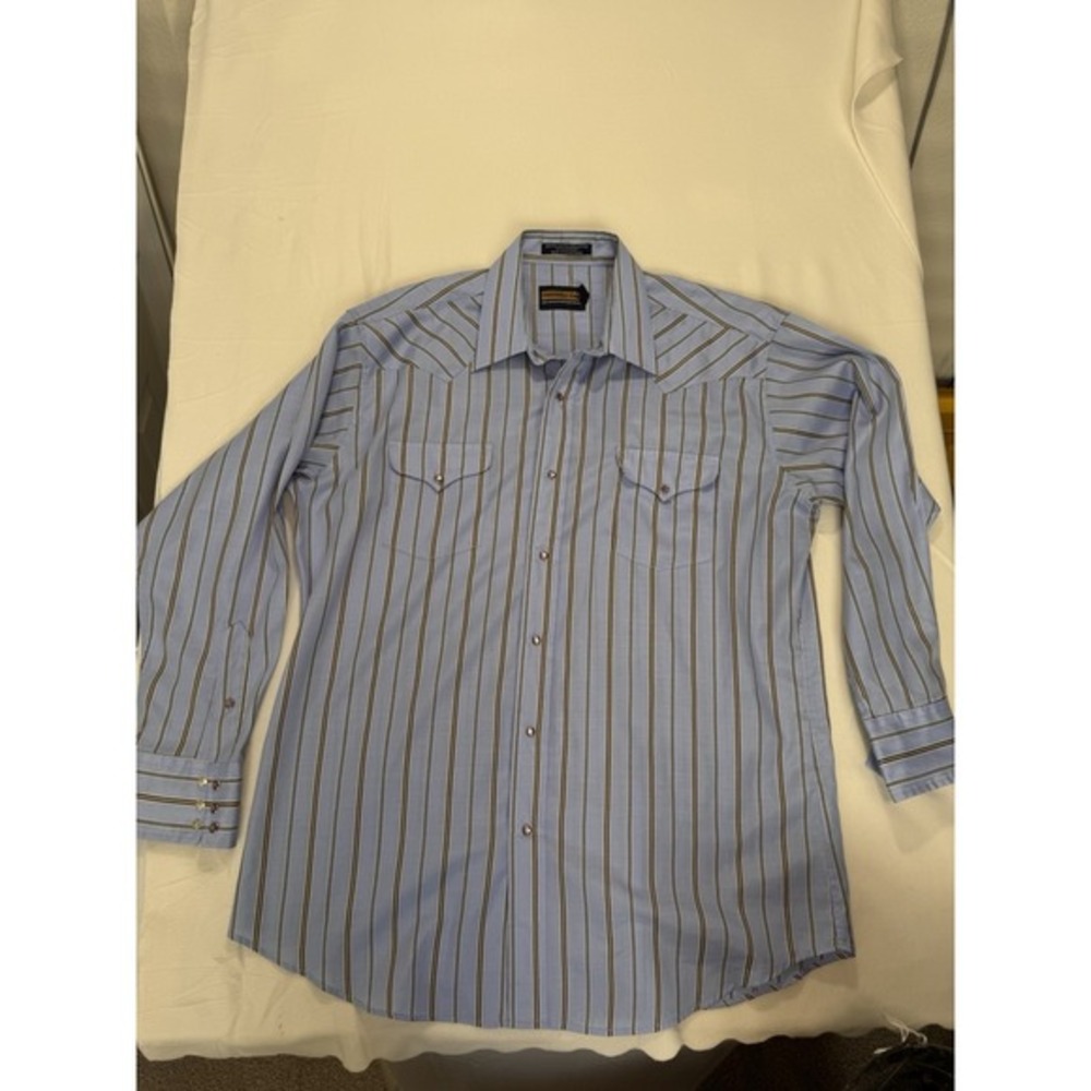 Panhandle Slim Western Wear Pearl Button Down  Mens Shirt Size 17-34/35